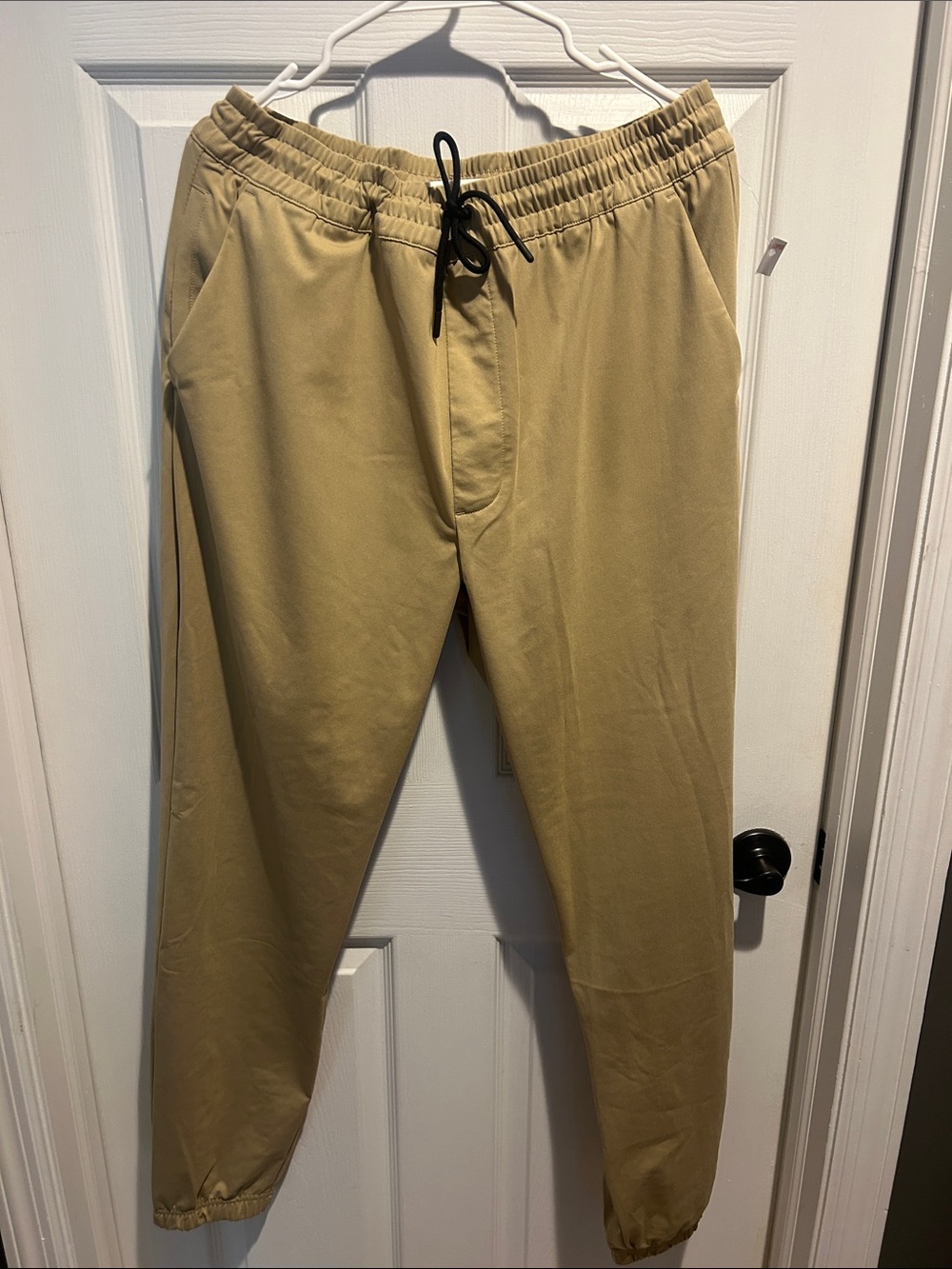 Men's Elastic Waist Jogger Pants - Khaki/dark tan